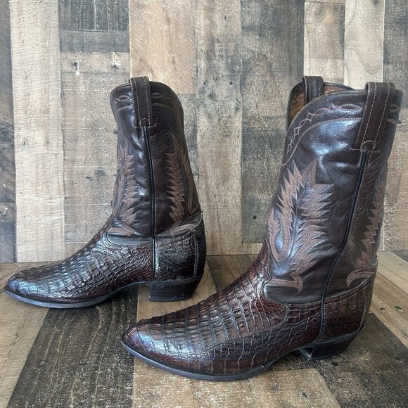 Tony Lama Vintage Caiman Western Cowboy Boots Mens 13 D - Picture 3 of 12